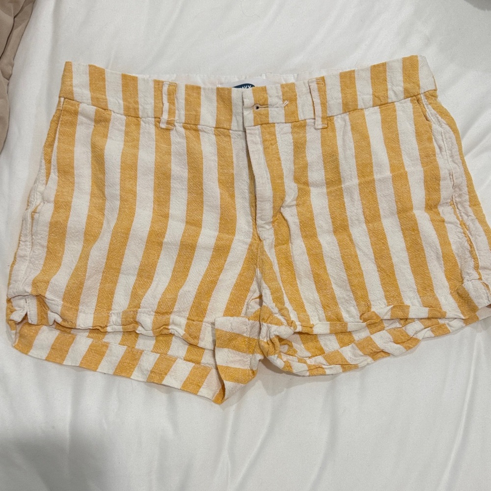 Old Navy Yellow & White Striped Women's Shorts